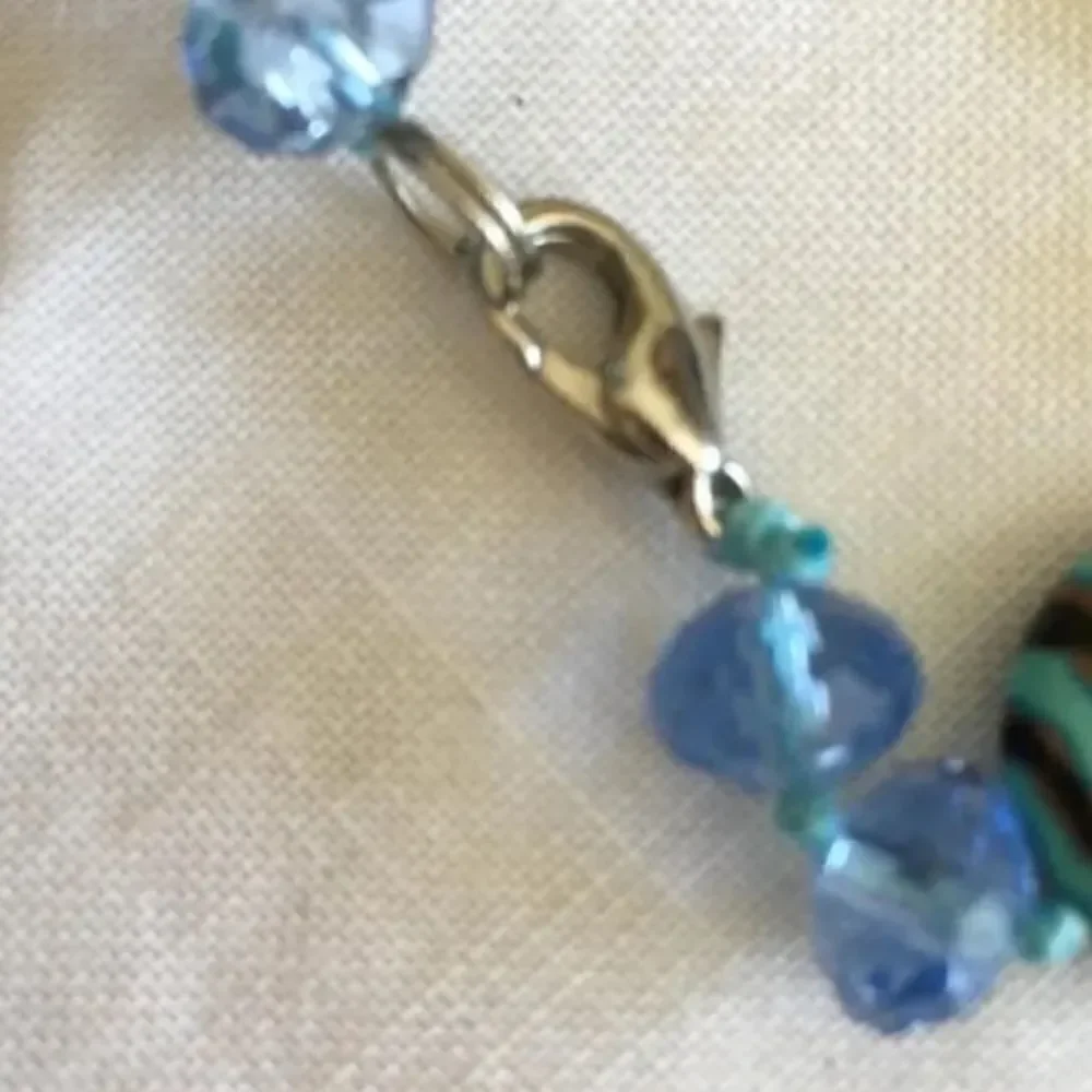 𝅺howlite blue gem stone necklace blue crystal necklace, blue turquoise necklace